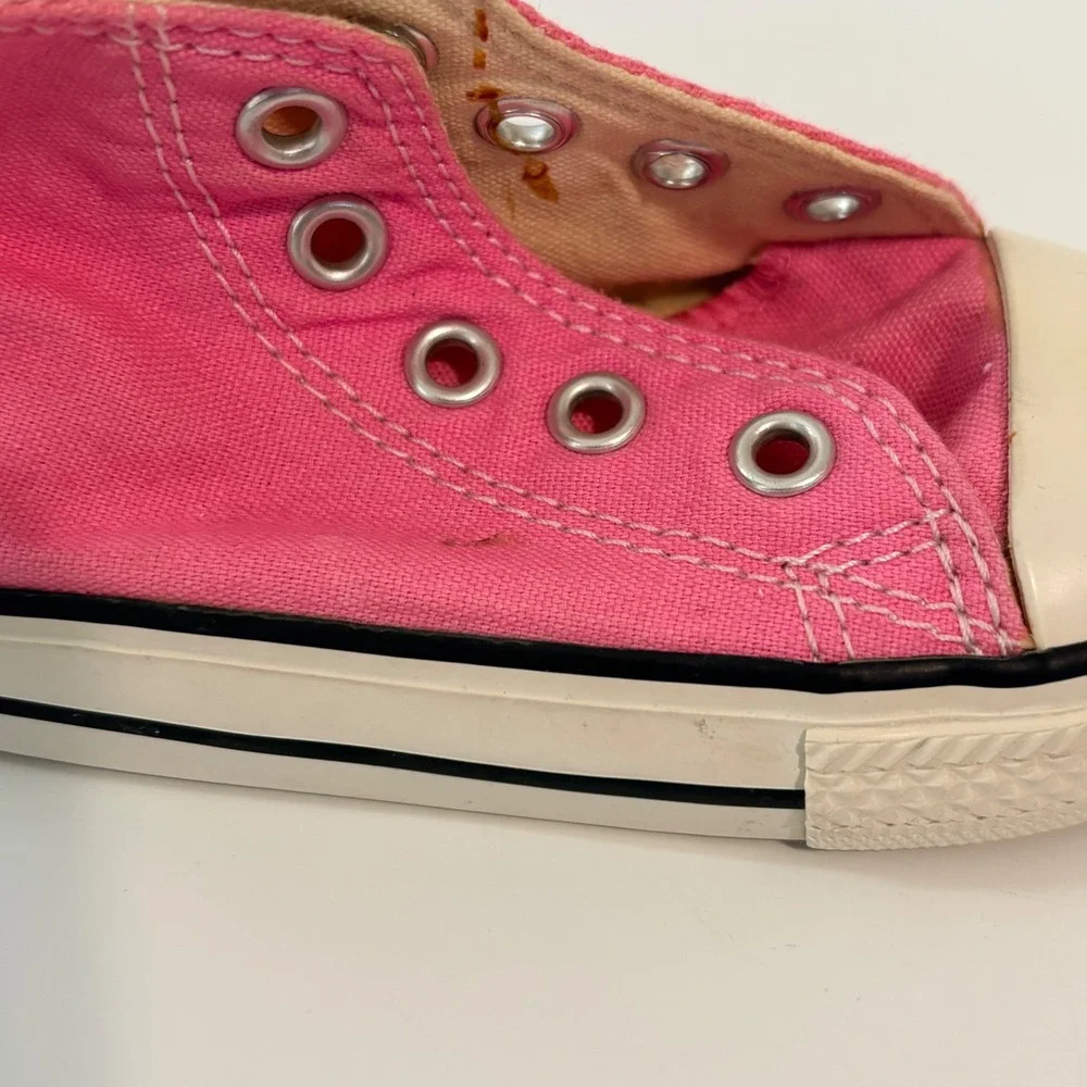 Converse Sneakers Pink High Top Toddler Baby Size 5 Pink‎ Pre-owned No Laces